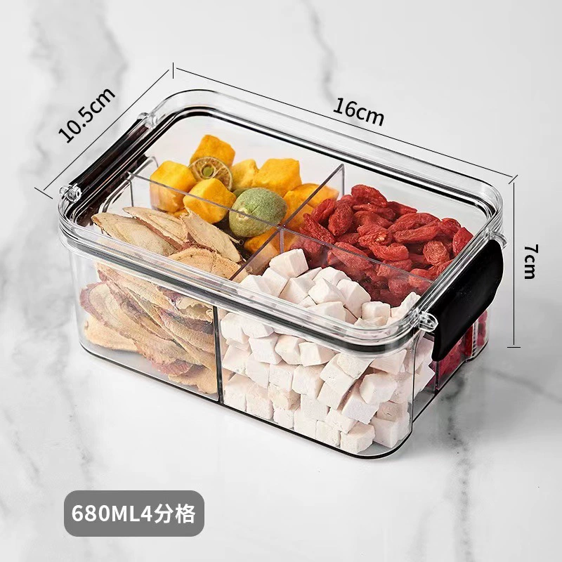 Полусепарационный контейнер для пищевых продуктов, коробка для холодильника, кухонный резервуар для сыпучих продуктов, прозрачный контейнер для хранения зерна