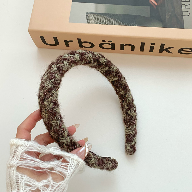 Temperamento otoño invierno pequeño viento fragrante tween grueso bandas de cabello de alta sensación bandas de cabello de estilo francés temperamento simple tocado de cabello