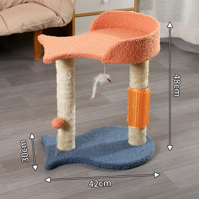 剑麻猫爬架实木猫抓柱树屋猫玩具猫抓板跳台猫咪窝猫架仙人掌四季|undefined