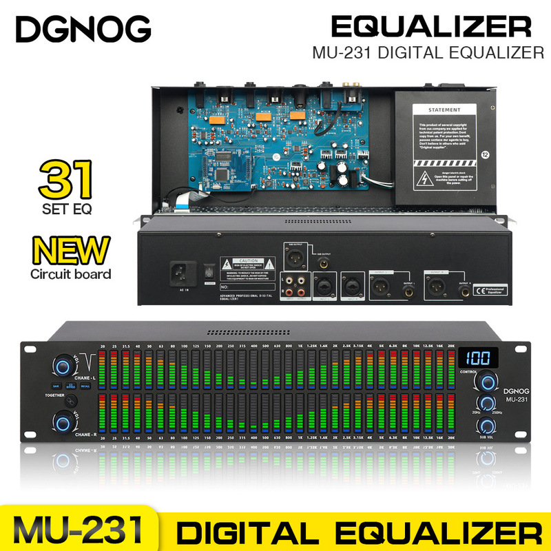 Cross-Border Mu-231 Digital Audio Equalizer Dual 31 Frequency Three-Way Equalizer with Ultra-Low Frequency Output Interface