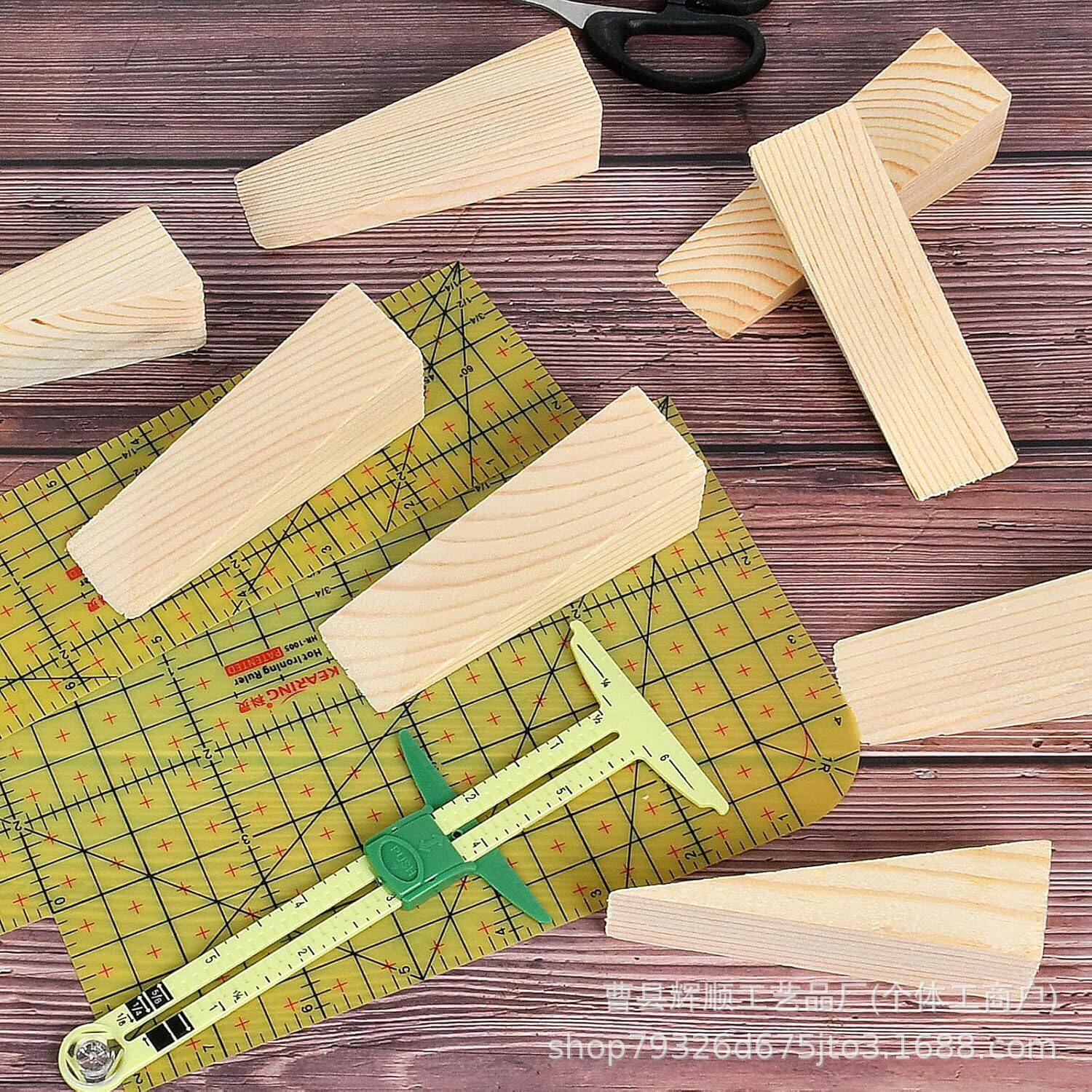 Pine wood block triangular wood block solid wood triangular wood wedge construction site wood tip wood nail track door and window installation slide rail plug