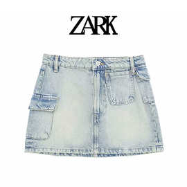 ZARK 欧美新款时尚气质工装款牛仔裙 跨境外贸女装批发 8197021