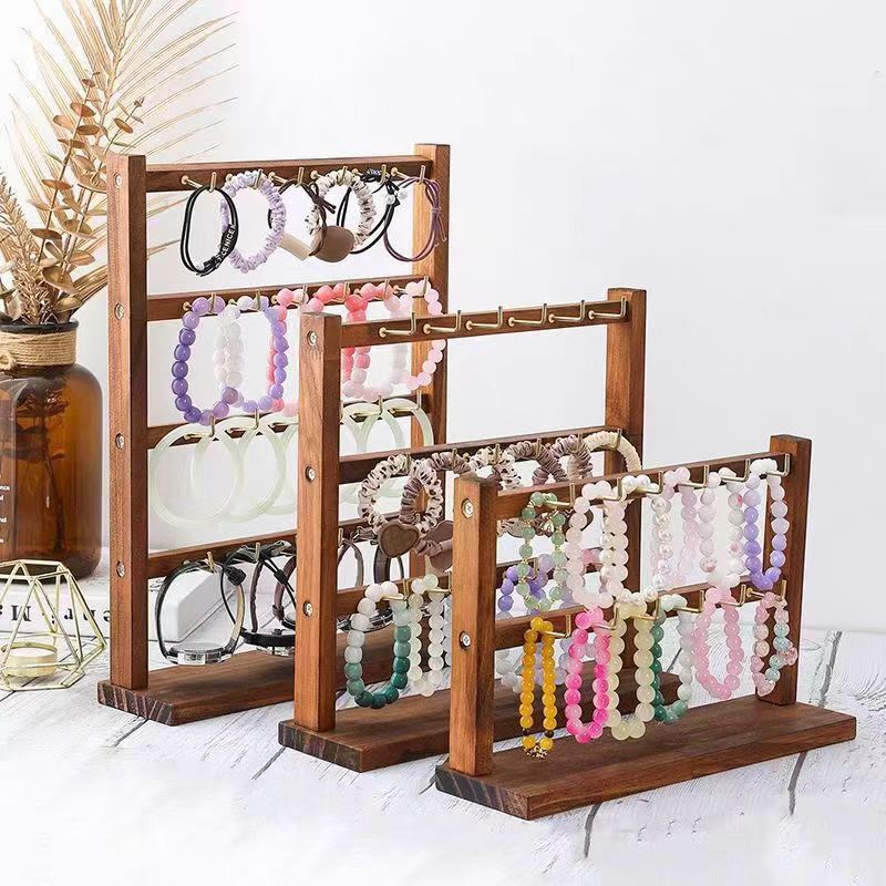 Wooden Jewelry Rack Keychain Earrings Pendant Display Rack Household Jewelry Hanging Rack Stall Rack Solid Wood Jewelry Rack