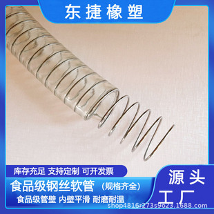Wholesale Food Grade PU Steel Wire Hose Transparent Liquid Transfer Pipe 304PU Steel Wire Smooth Pipe for Liquor Milk