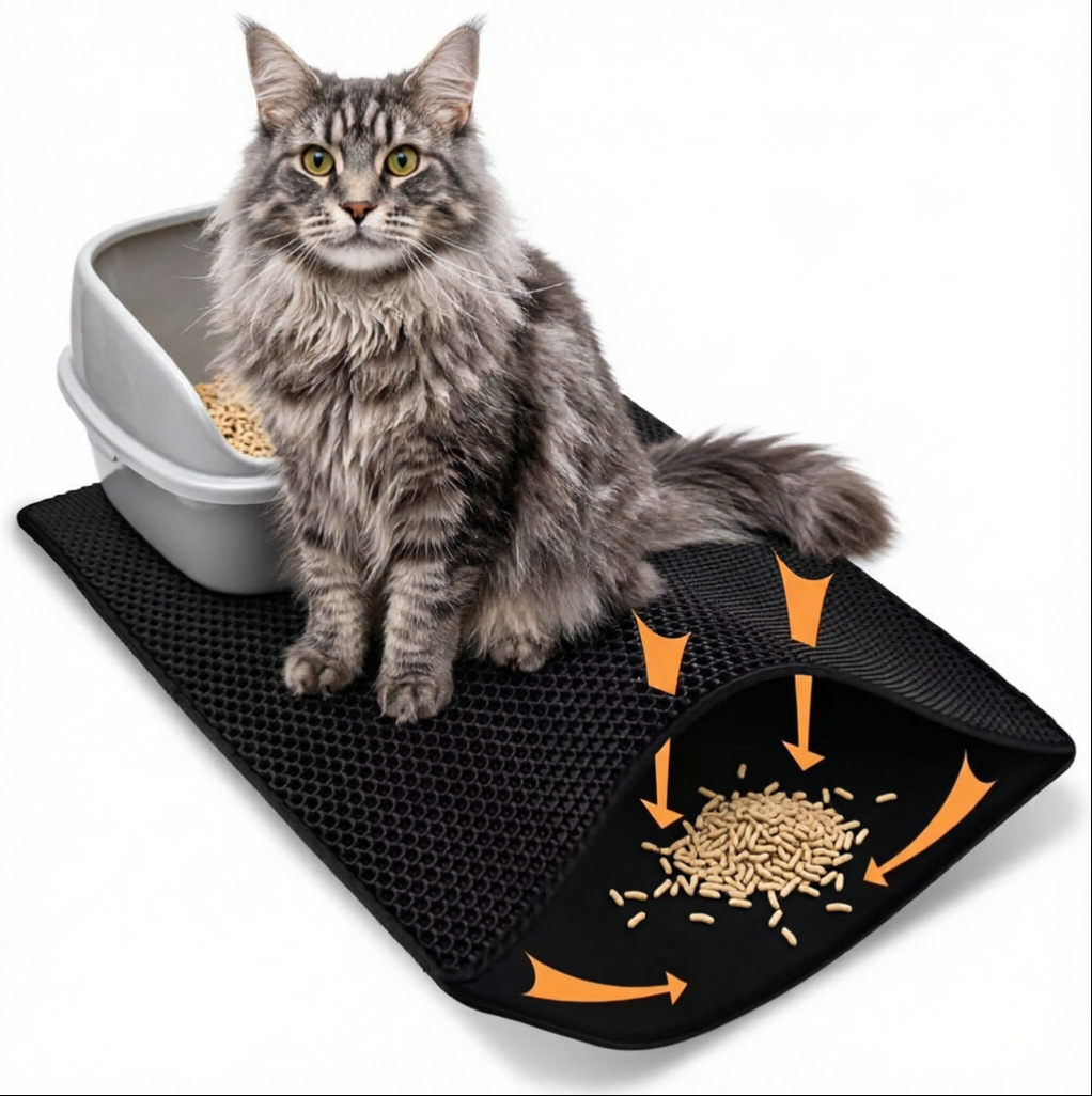 EVA双层猫砂垫猫砂盆垫子可水洗折叠耐磨猫砂垫猫抓板垫eva猫砂垫产品实拍图