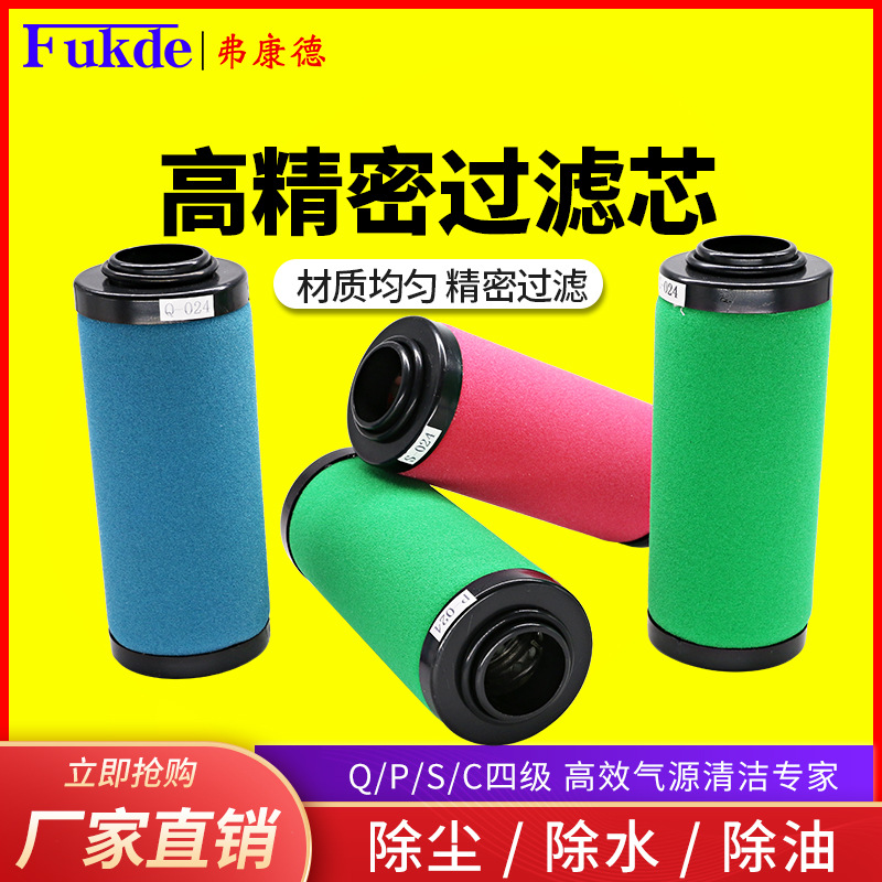 压缩空气精密过滤器滤芯Q/P/S/C-015/024/035/060空压机干燥除水