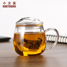 茶杯胖胖杯耐热玻璃透明杯子可加热水杯茶水分离中式泡茶杯