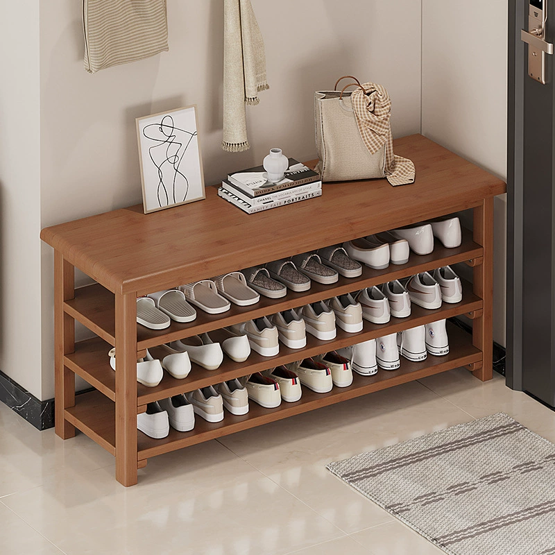 Табурет для смены обуви Обувной шкаф Интегрированная Бытовая входная дверь Носимый табурет для обуви Многослойная простая полка для хранения обуви Утолщенный табурет для приседания