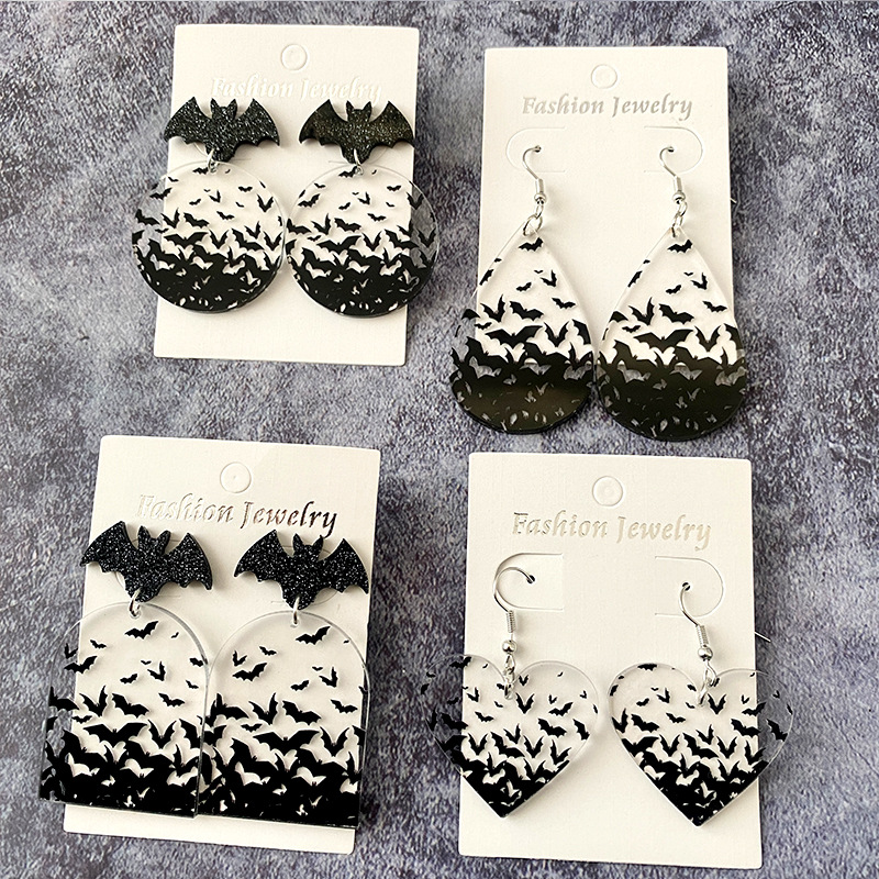 Bat Pattern Women's Gender 1 Pair Modern Style Streetwear Bat Arylic Drop Earrings