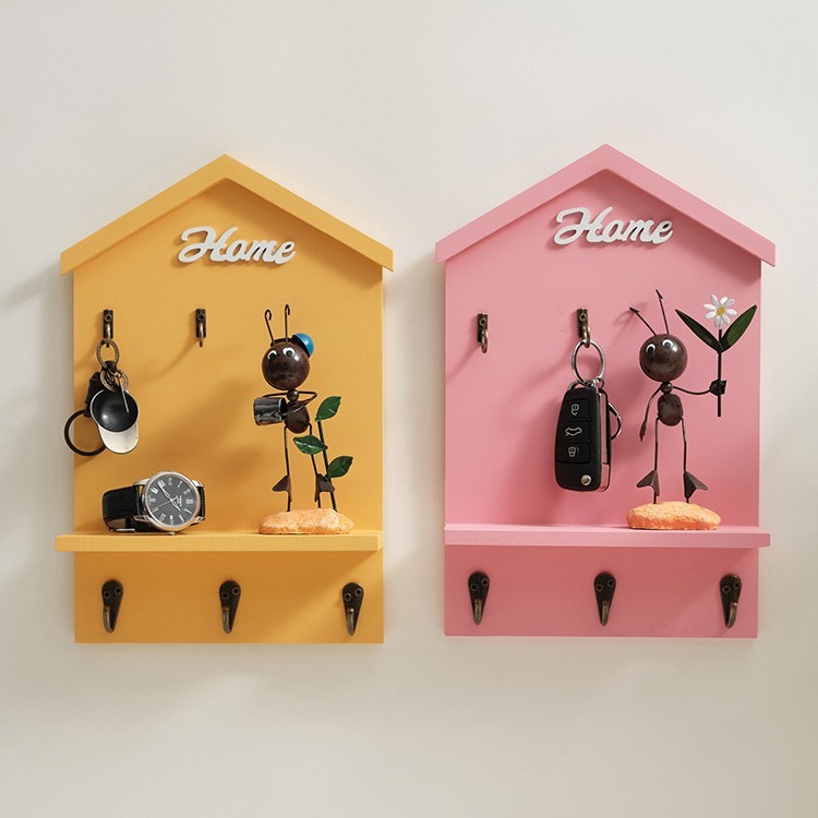 アメリカンインテリア壁掛けキー収納ボックス玄関飾り木製壁面飾り工芸品キーボックス|undefined