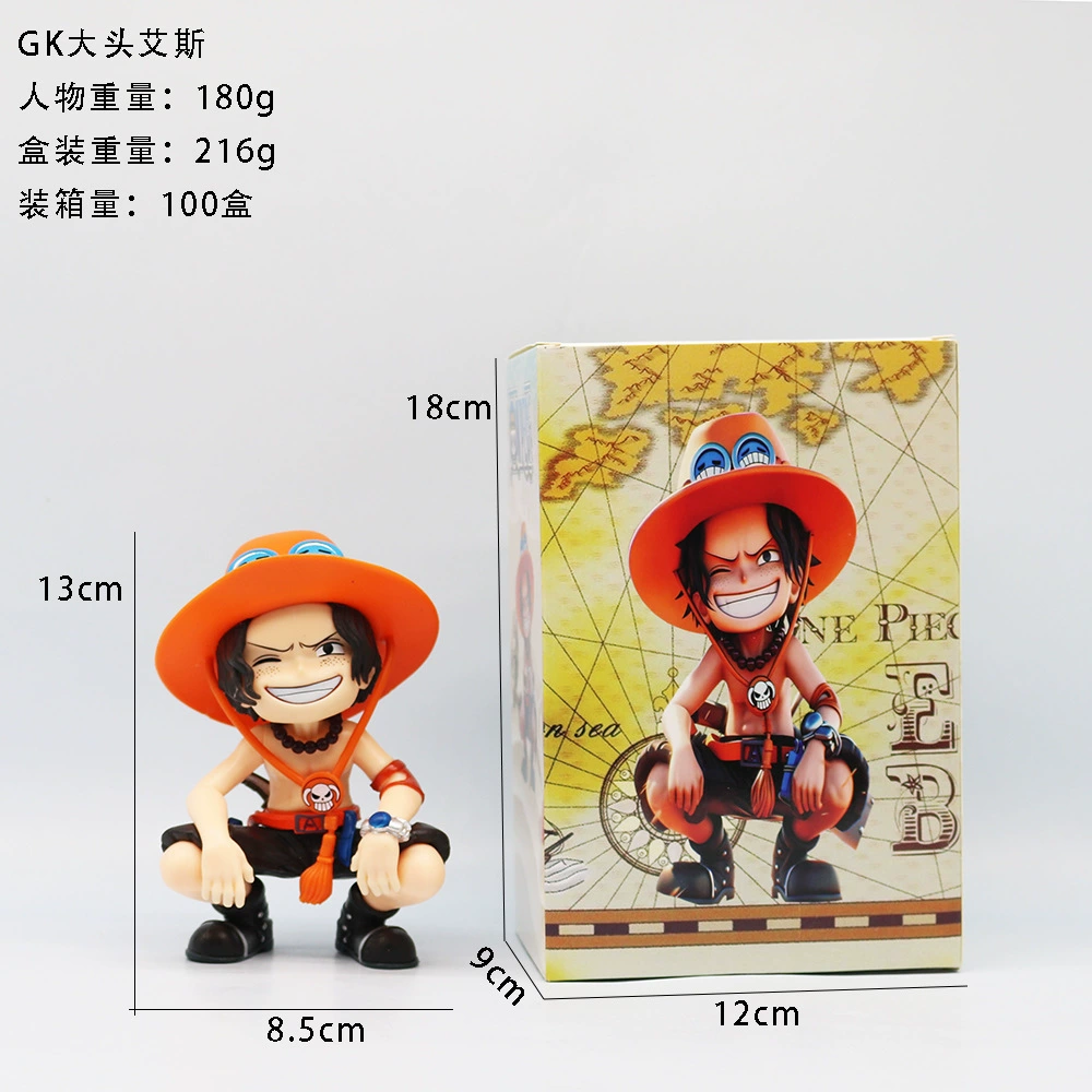 One Piece Q Версия Огненный кулак Лuffy Ace Три тысячи миров кимоно Юката фигурка Льюк модель украшение