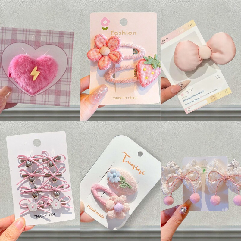 Sweet Girl Red Bow Hairpin Female Cute Broken Hair Bangs Clip Side Clip Photo Kidsren's Hairpin Hair Accessories