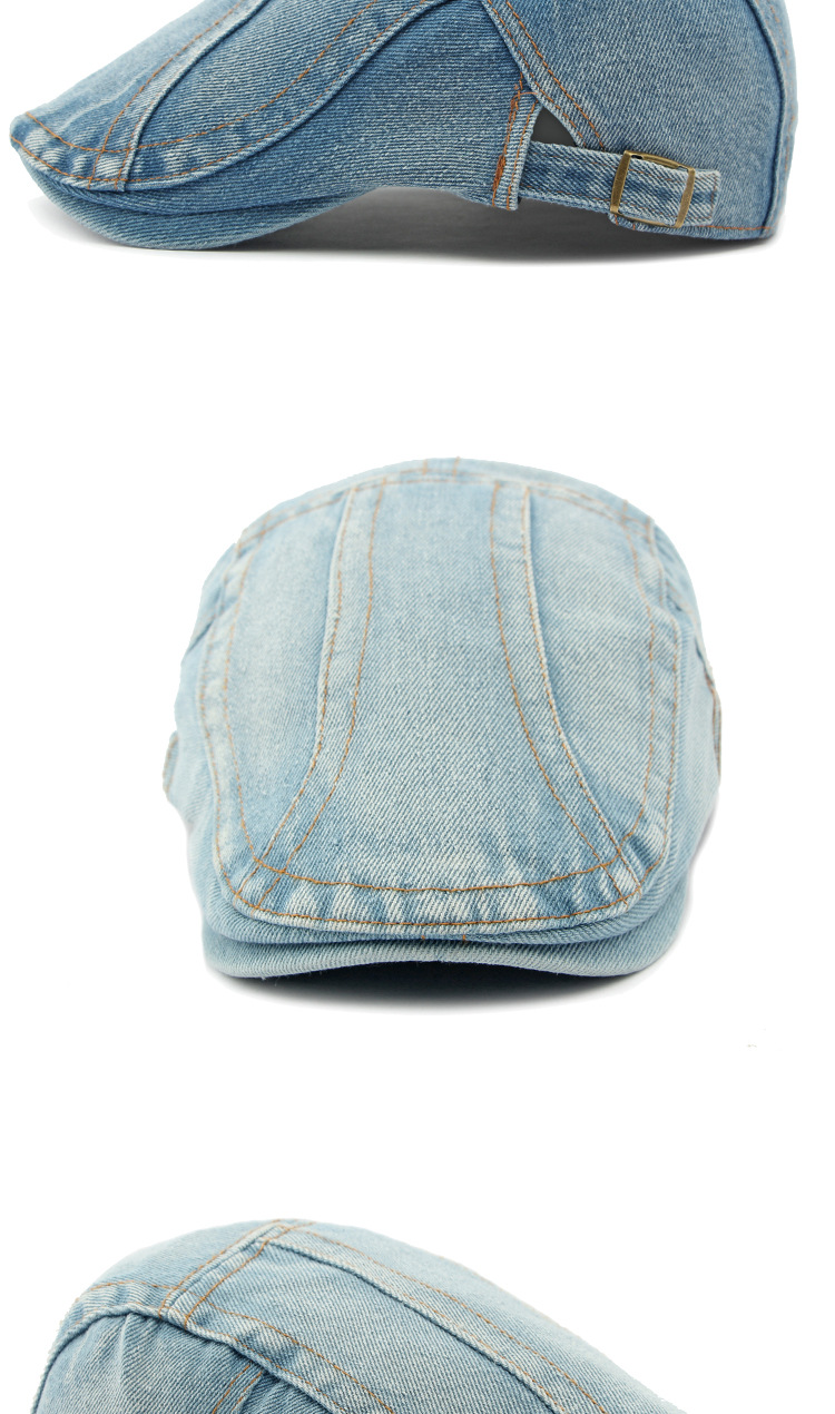 Béret rétro unisexe pour hommes et femmes, casquette en denim délavé, tendance_voghion.com