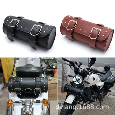Motorcycle Electric Vehicle Modification Accessories Universal Pu Leather Front Bag Hanging Bag Tool Bag Cycling Bag Factory Direct Sale