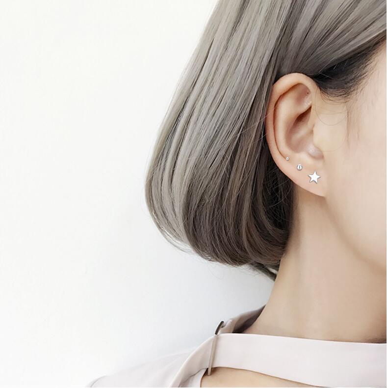 6g Weight Earrings, Ear Studs Classification 1 Pair Quantity 1 Pair 925 Sterling Silver Heart Shape Earrings Ear Studs
