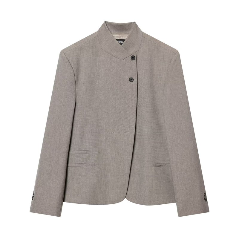 Br&Za Foreign Trade Hot-Selling 2026 European and American Ins-Style Fashionable Women's High-Neck Blazer 3736051