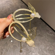 扭扭夹丸子头流苏一字盘发神器发夹后脑勺头花卡发饰2022新款抓夹