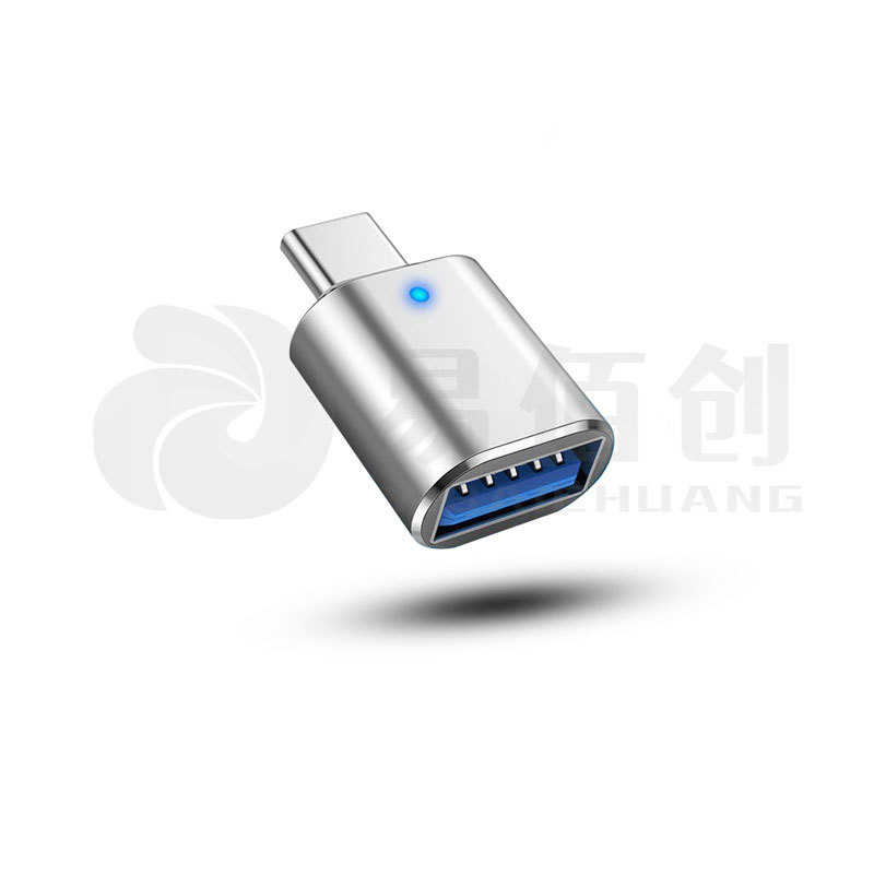 USB3.0 con luz tipo-c a USB teléfono móvil adaptador OTG ratón teclado U lector de tarjetas de disco fuente de alimentación de datos