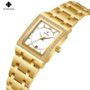 Waterproof square quartz steel belt, fashionable women's watch