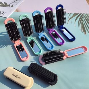 Folding Mirror Comb Compact Travel Portable Air Cushion Comb Girl's Air-bag Comb Massage Comb Mirror Integrated Mirror Comb