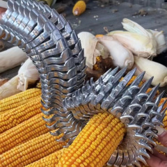 トウモロコシの皮の神器を剥いて、トウモロコシの家庭用皮剥き機が落ちないようにします。