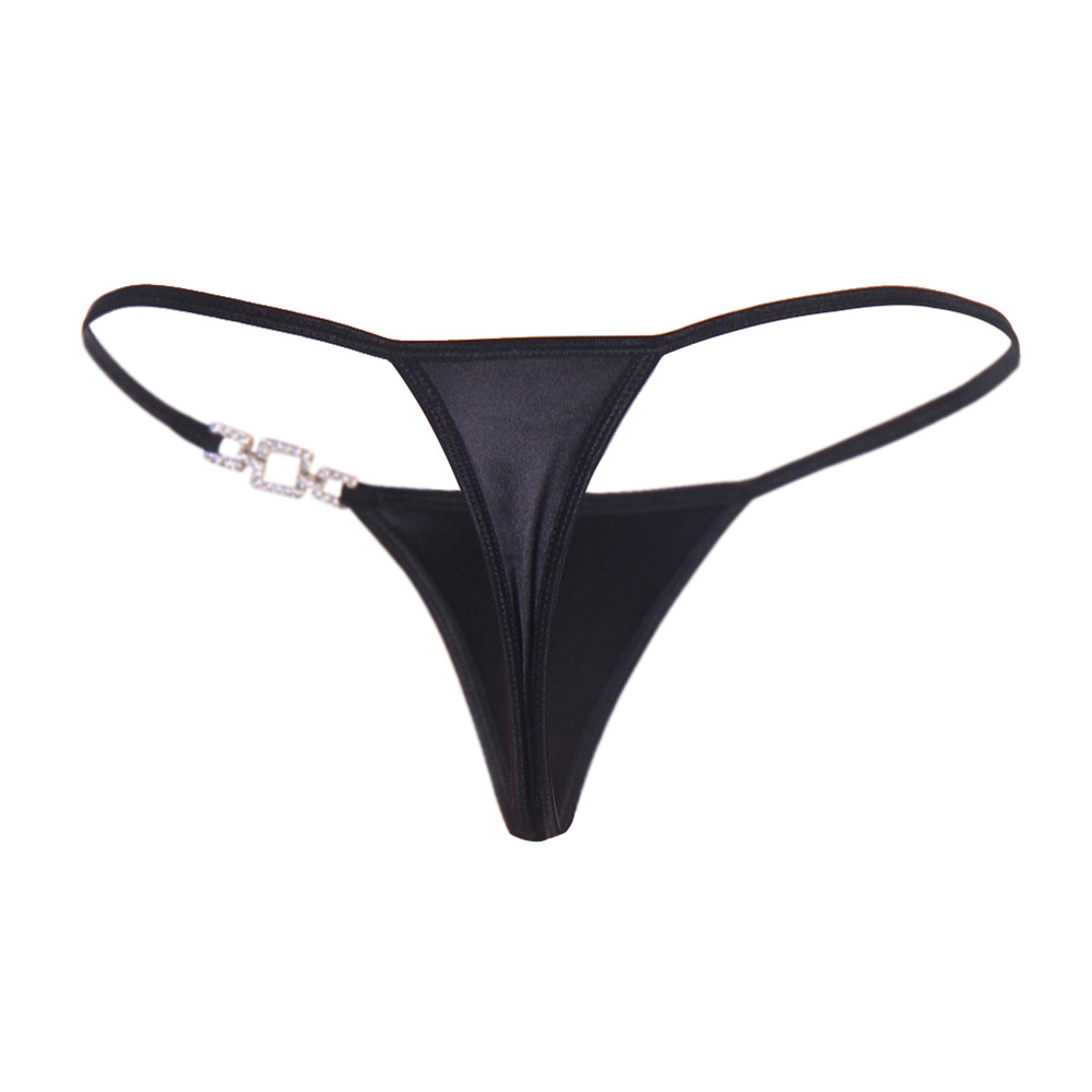 Amazon suministro de dama seda de hielo sexy panties una pieza de trozos sin marcas transpirables delicados botones de diamante T