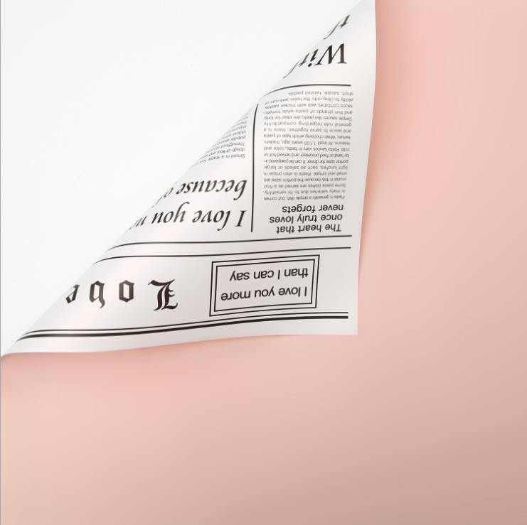 Flower Party Factory Nuevo periódico en inglés Papel de embalaje de flores Sentido de alta calidad Florería impermeable Papel de embalaje de flores Papel de embalaje de ramo