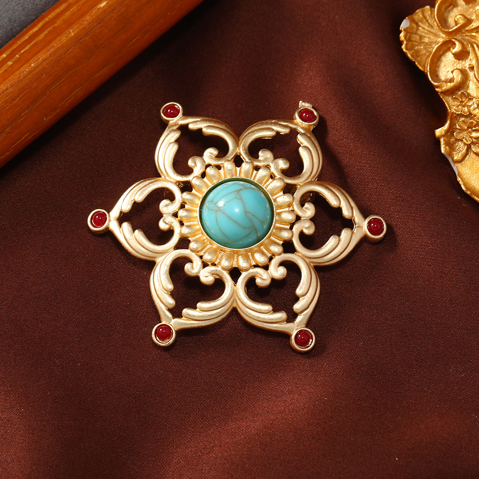 Retro turquoise brooch
