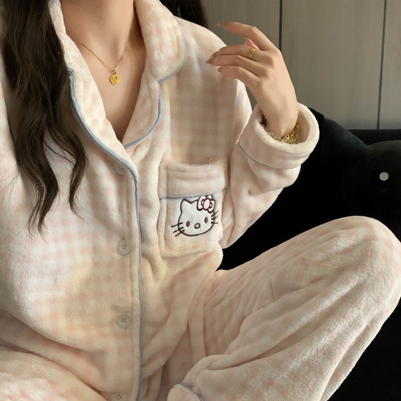 [autumn and winter-flannel] pink kt cat (thick and velvet)