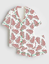N 28386 Christmas Tree Print Pajama Set ʥ����ӡ��˯��