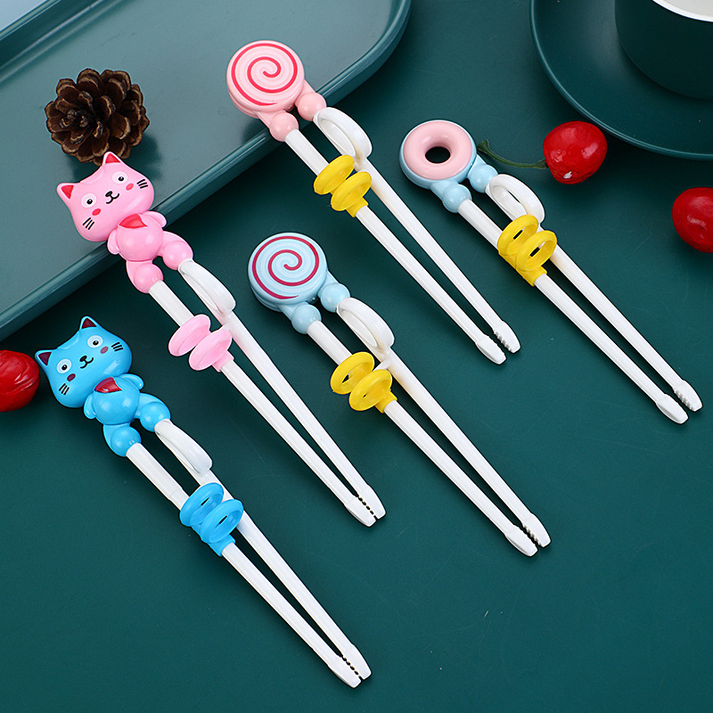 Manufacturer Big Sale Abs Infant Learning Chopsticks Cartoon Plastic Baby Training Chopsticks Kidsren's Correction Practice Chopsticks