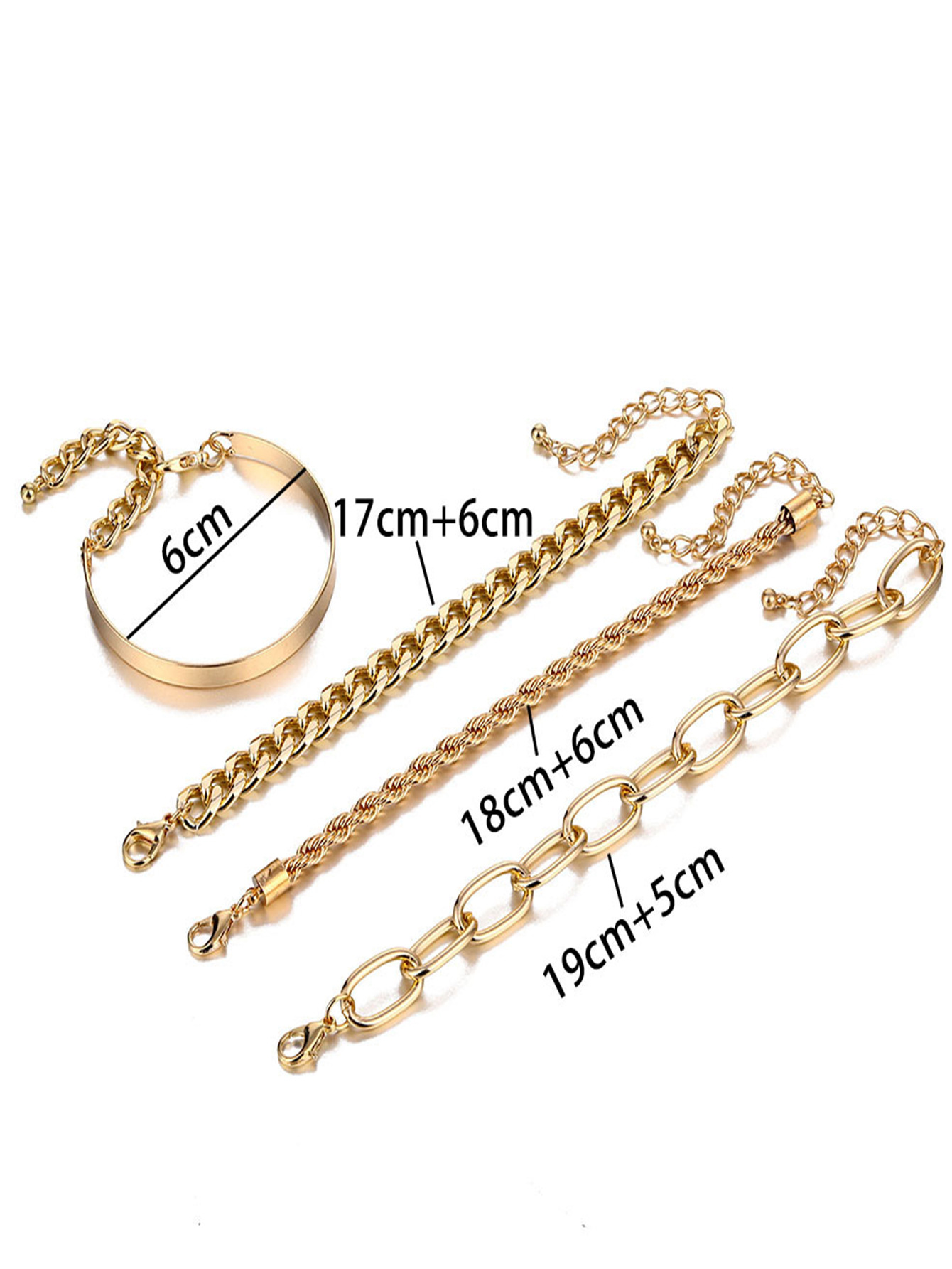 1 Set Quantity Classic Style Geometric Butterfly Alloy Cuban Link Chain Curb Chain Cable Chain Snake Chain Lobster Trigger Clasp Closure Chain & Link Bracelets Wholesale