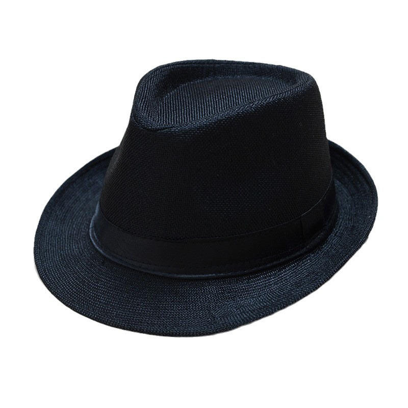 Algodón y lino tela Panamá color sólido Bowler sombrero Jazz sombrero sol sombrero para hombres y mujeres pareja sombrero de sol británico