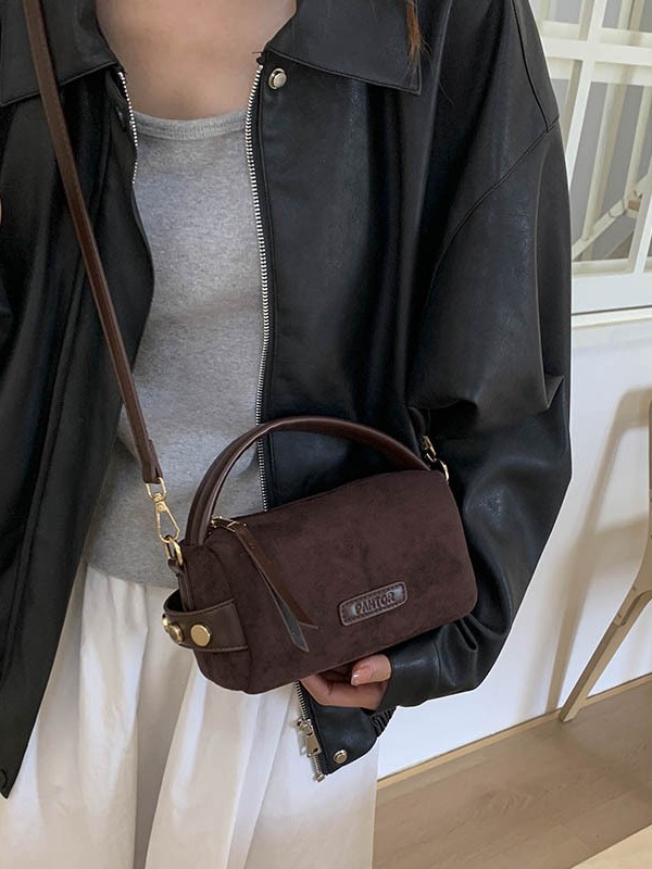 Transfronterizo de alto nivel nicho de diseño bolso de almohada portátil para mujeres 2025 nuevo retro vello retro bolso de mochila retro