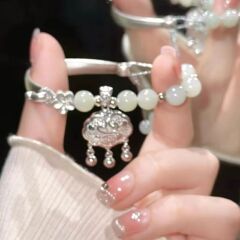 如意ハーフブレスレット新しい中国風高見え絶妙なレトロナチュラル誕生日ギフト安全ロックブレスレット