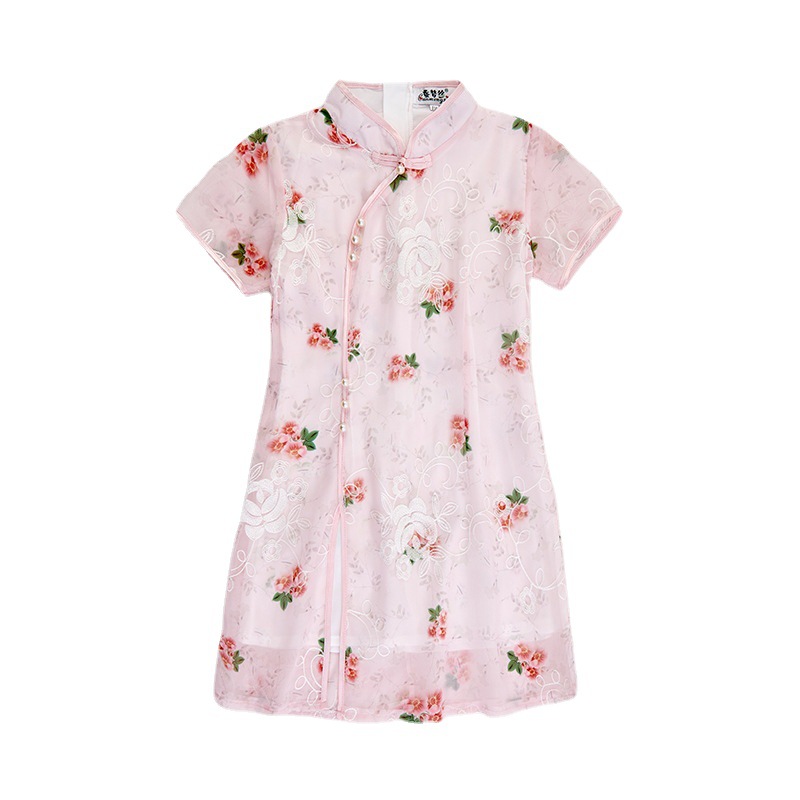 Ropa de mujer para padres e hijos ropa de verano 2023 nuevo traje antiguo ropa de estudiante cheongsam padre-hijo hanfu vestido A-line manga corta