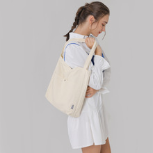 小清新纯色帆布包女2025春季新款大容量单肩包全棉布袋托特包批发