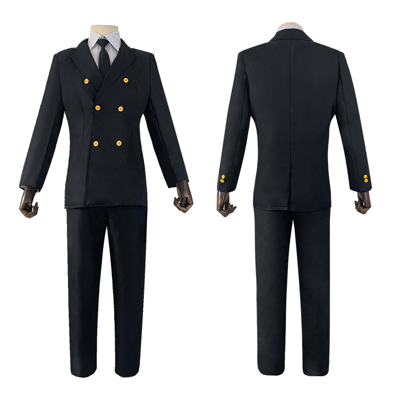 Naruto: Shippuden Cosplay Costume: Sanji the Cook Cosplaying as Zesshi in a Black Suit, Anime Costume