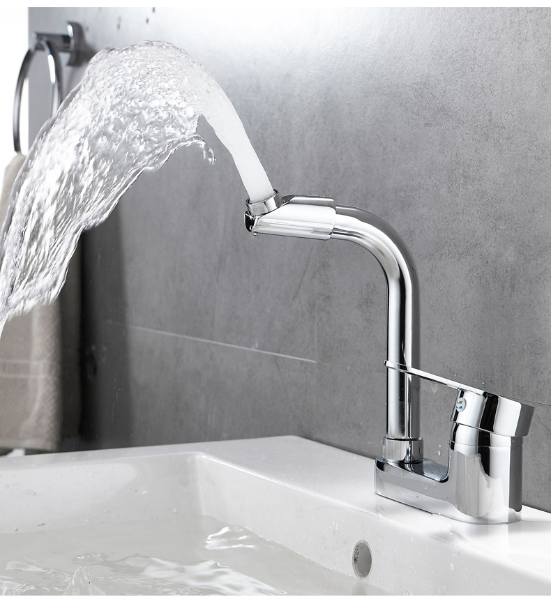 Washbasin faucet, washbasin, cold and hot water, household basin, bathroom, all-copper washbasin, bathroom, double-hole faucet undefined