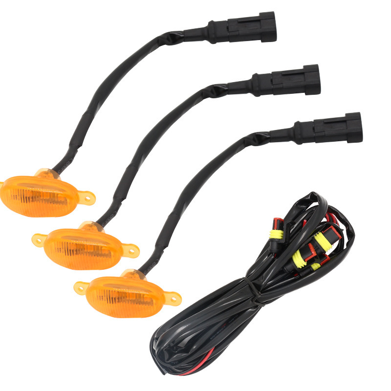 Car China Net 4LED pequeña luz amarilla Rejilla Raptor modificado LED luz decorativa Pickup todoterreno luz de neblina luz de advertencia image 6