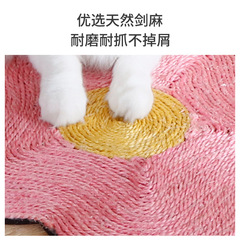 Sisal cat scratching board, non-shedding, wall-resistant, wear-resistant, extra large, multi-functional, round hemp rope claw grinder for kittens, cat toy