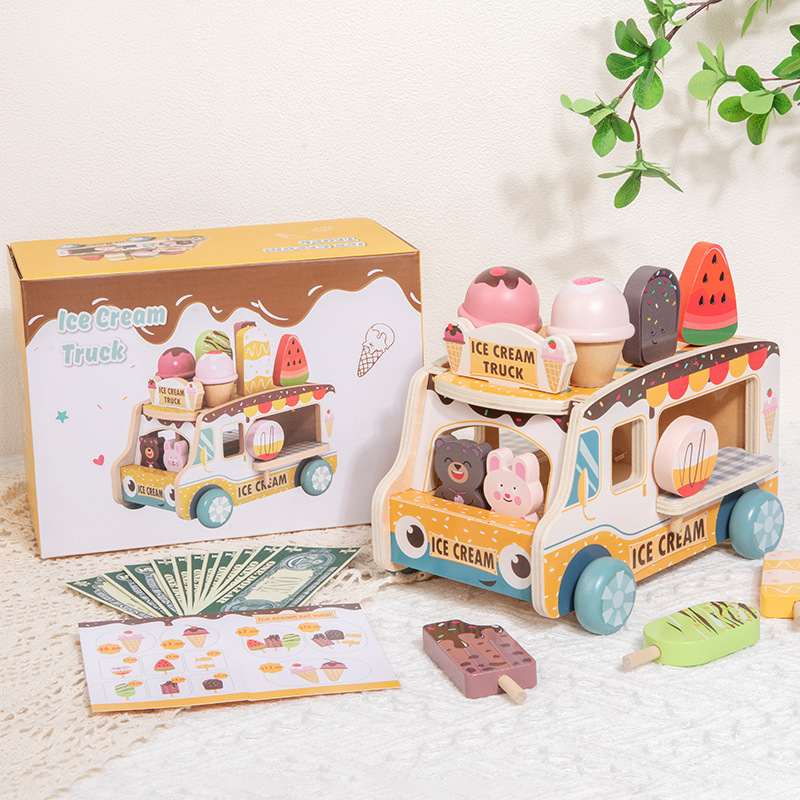 Insfeng Niños Simulación de helado venden helado tienda de helados cocina juguetes interactivos para padres e hijos