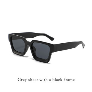 Classic thick square frame sunglasses men's driving UV-proof high-end full frame sunglasses street shot versatile sunglasses