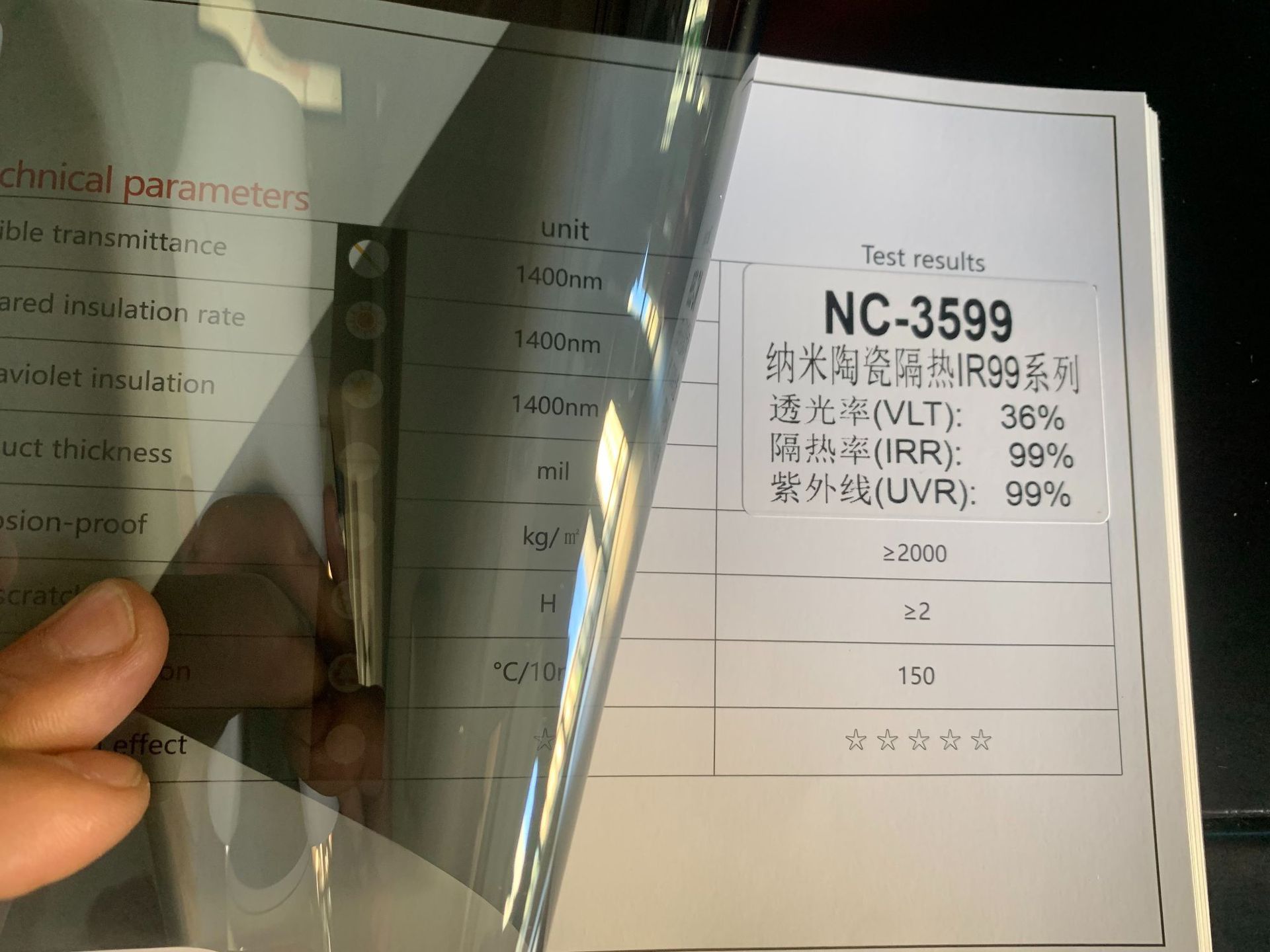 Cross-Border Automotive Solar Film Nano Ceramic Ir99 High Insulation Film High Definition Low Fogging Glass Insulation Window Film Customization