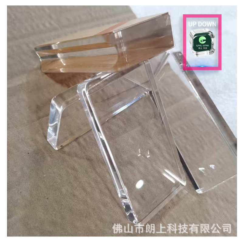 UV印刷透明亚克力方块 化妆品展示托手办底座水晶方柱定制加工