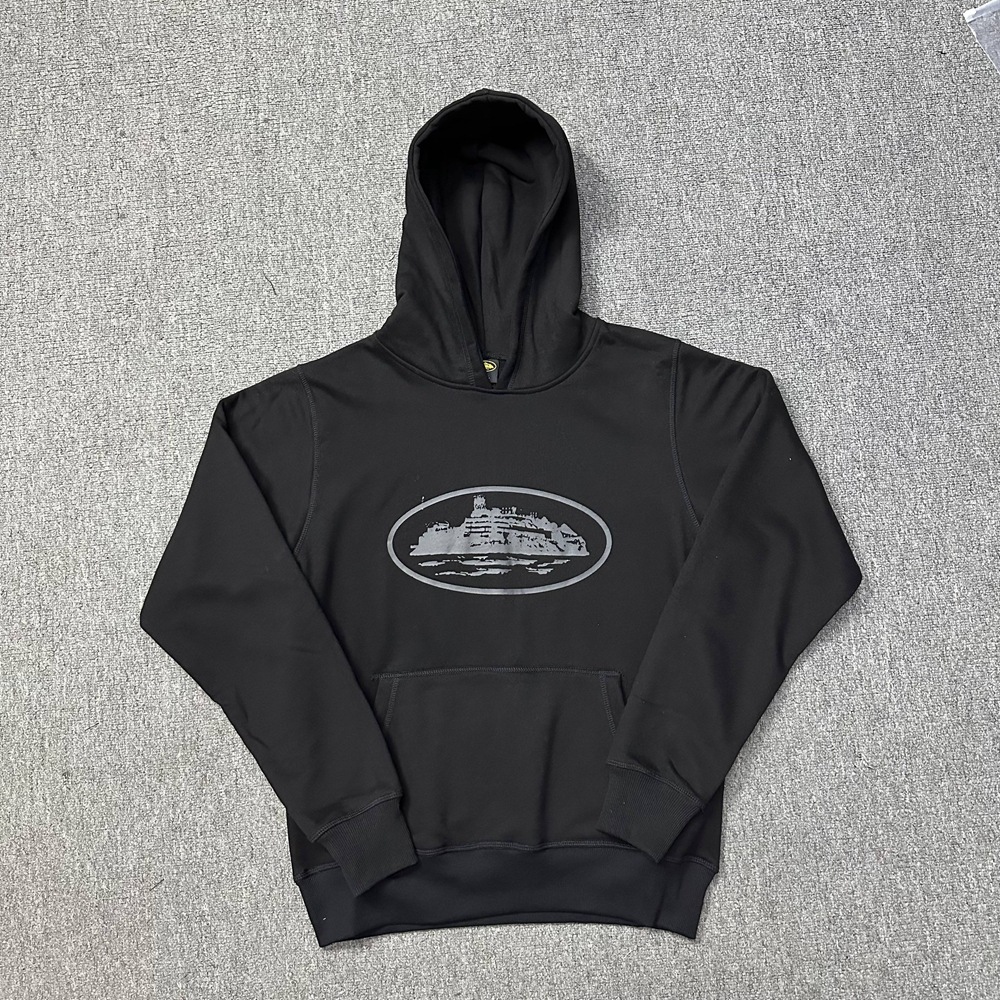 Versión alta de moda de terciopelo con chaqueta encapuchada, pantalones casuales, nuevos pantalones de otoño y invierno para hombres