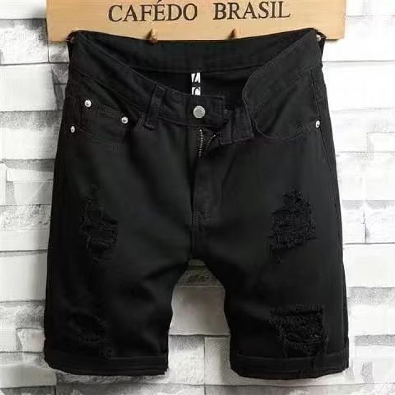 2023 Summer Thin Five-point Denim Shorts Men's Korean-style Trendy Rapped Slim-fit Casual Trendy Brand Pants for Men