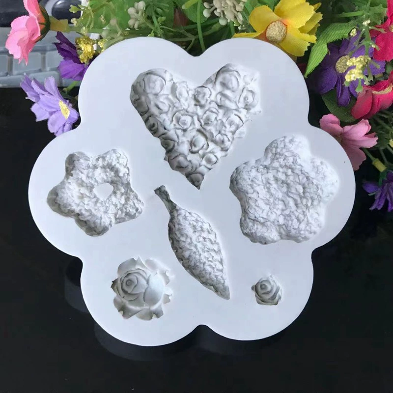 Silicone fondant, mold contains rose, acrylic clay, DIY