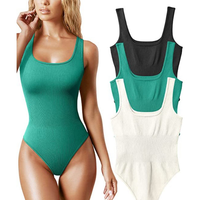 Europa y América transfronteriza comercio exterior amazon verano AliExpress mujeres U-cuello sin mangas chaleco apretado mono