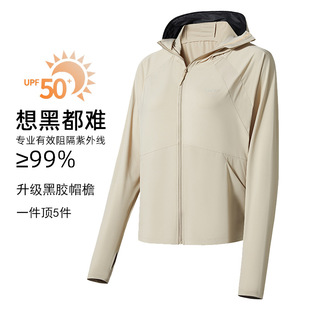 Sun Protection Clothing for Women Summer Black Rubber Brim Upf50 Anti-Uv Original Yarn Cool Sun Protection Clothing Jacket Skin Clothing